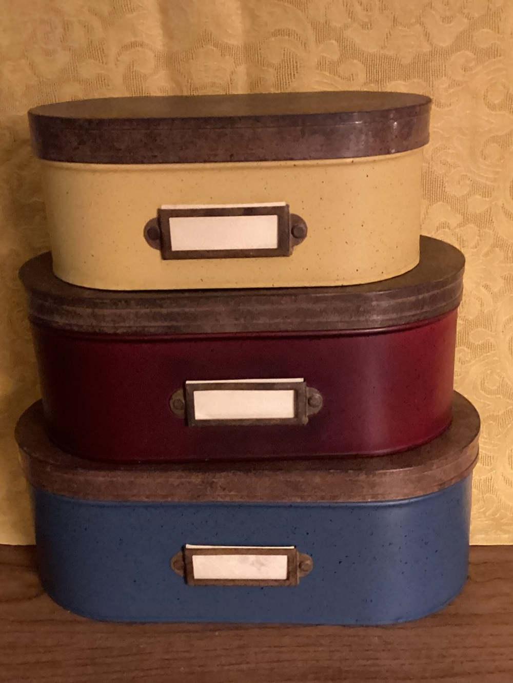 Tender Heart Treasures Oval Nesting Tins with Lids.